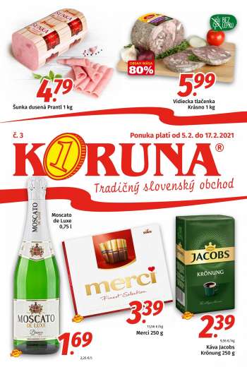 Leták Potraviny KORUNA - 5.2.2021 - 17.2.2021.