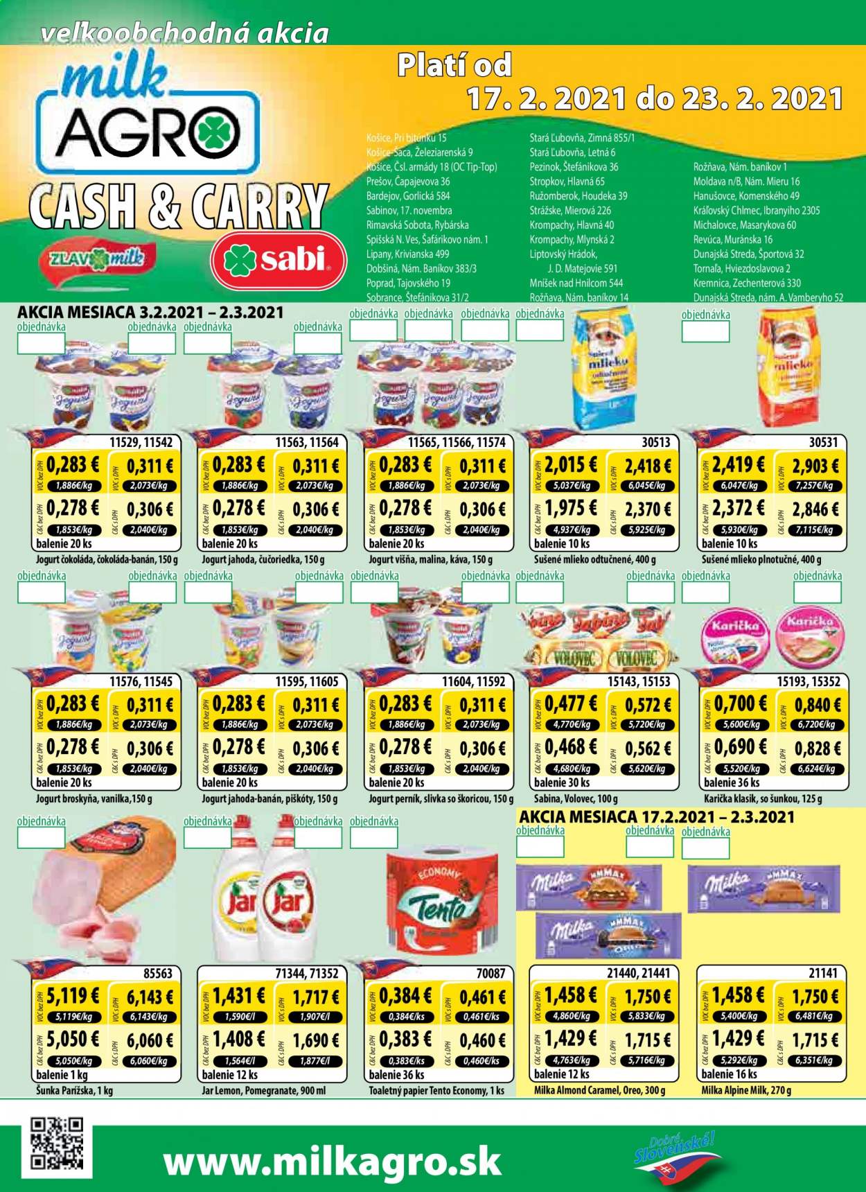 Leták Milk AGRO - 17.2.2021 - 23.2.2021. Strana 1