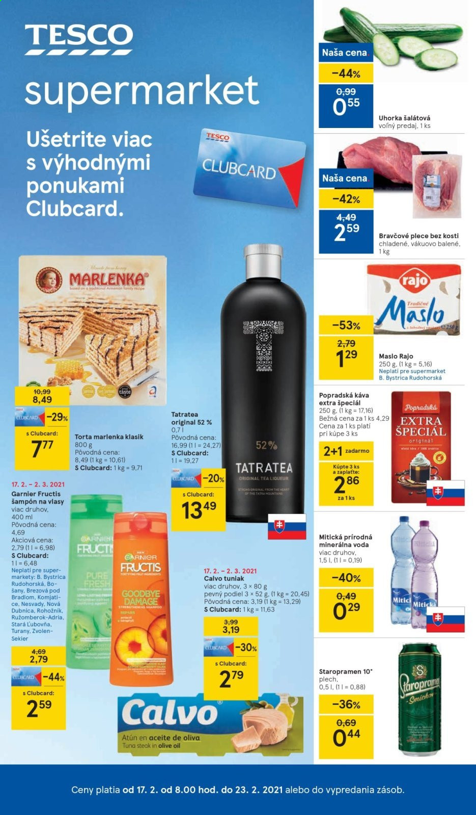 Leták TESCO supermarket - 17.2.2021 - 23.2.2021. Strana 1