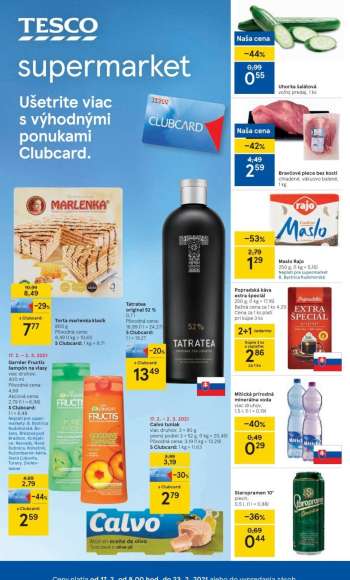 Leták TESCO supermarket - 17.2.2021 - 23.2.2021.