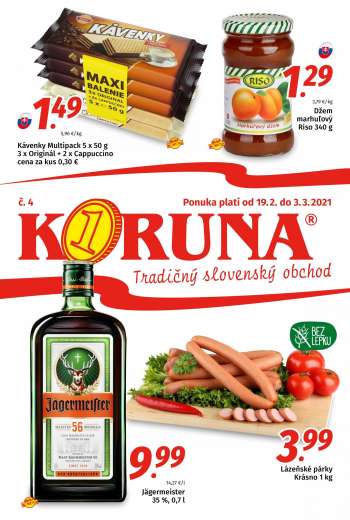 Leták Potraviny KORUNA - 19.2.2021 - 3.3.2021.