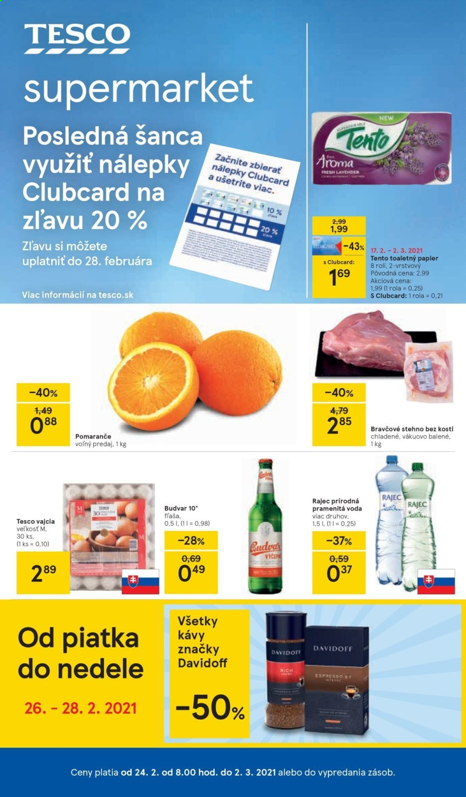 Leták TESCO supermarket - 24.2.2021 - 2.3.2021. Strana 1