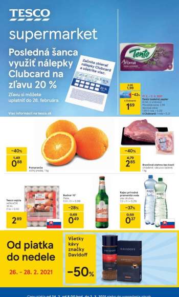 Leták TESCO supermarket - 24.2.2021 - 2.3.2021.