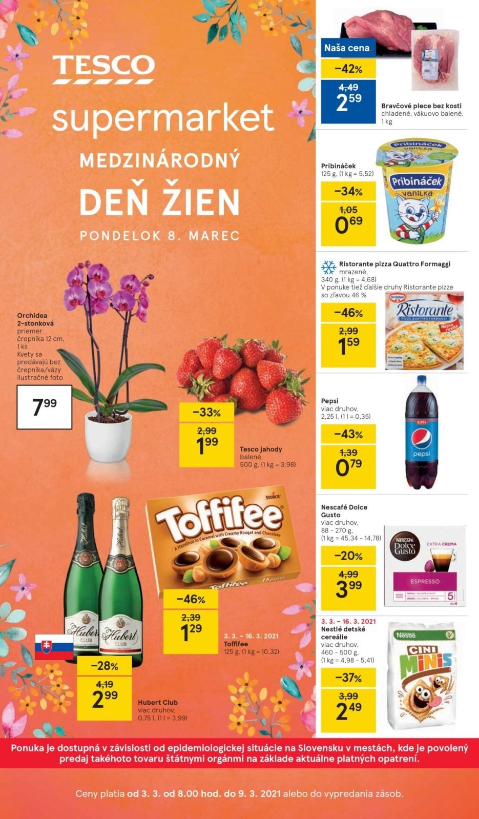 Leták TESCO supermarket - 3.3.2021 - 9.3.2021. Strana 1