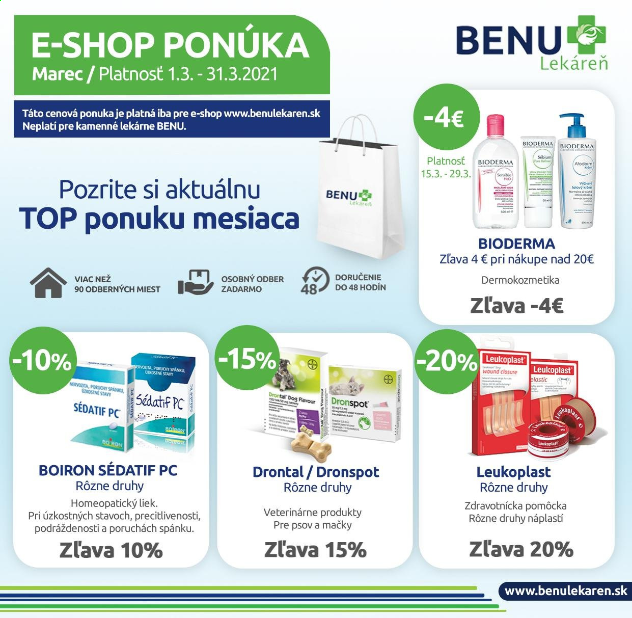 Leták BENU Lekáreň - 1.3.2021 - 31.3.2021. Strana 1