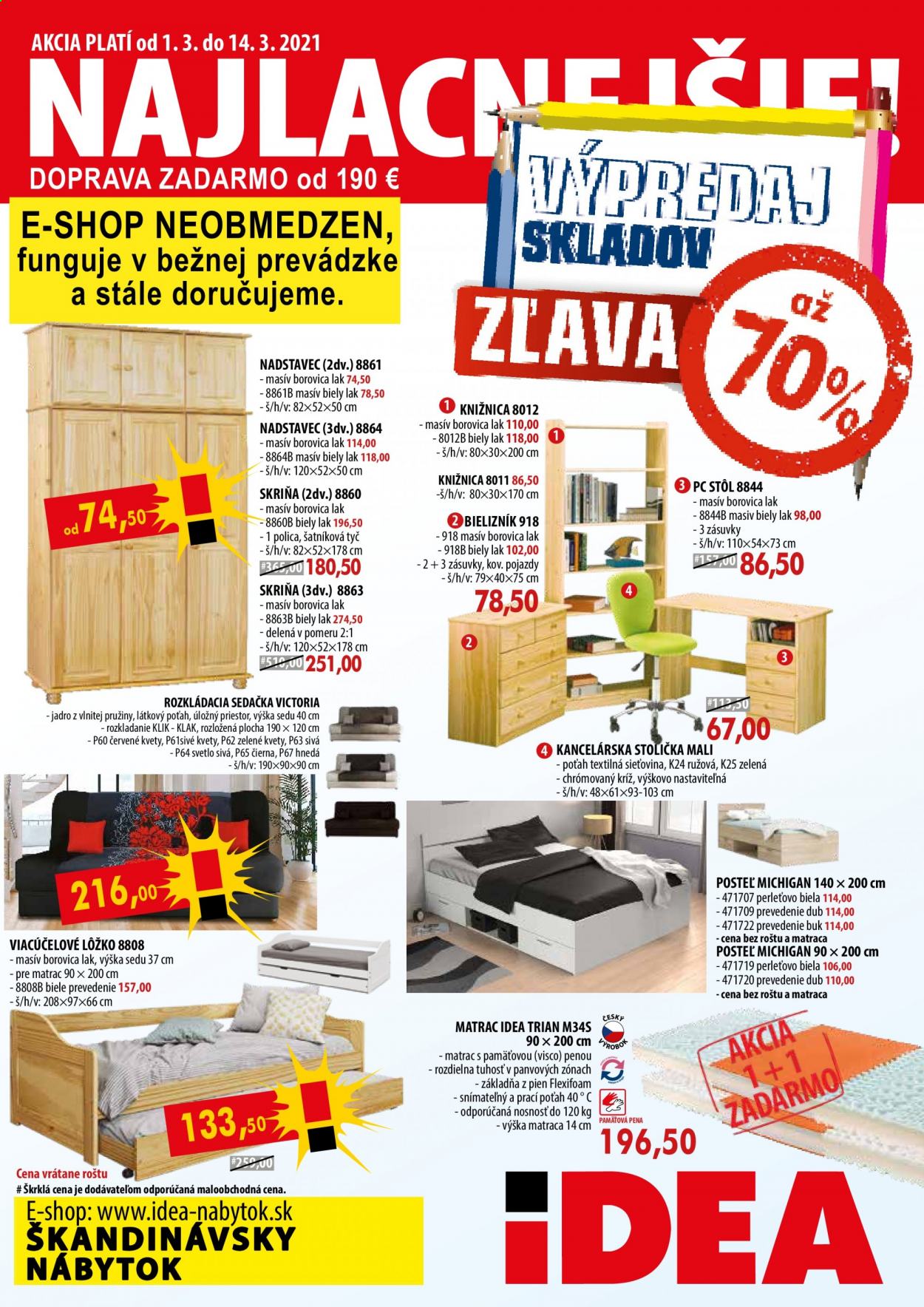Leták IDEA nábytok - 1.3.2021 - 14.3.2021. Strana 1