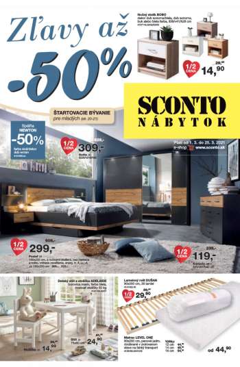 Leták Sconto nábytok - 1.3.2021 - 25.3.2021.
