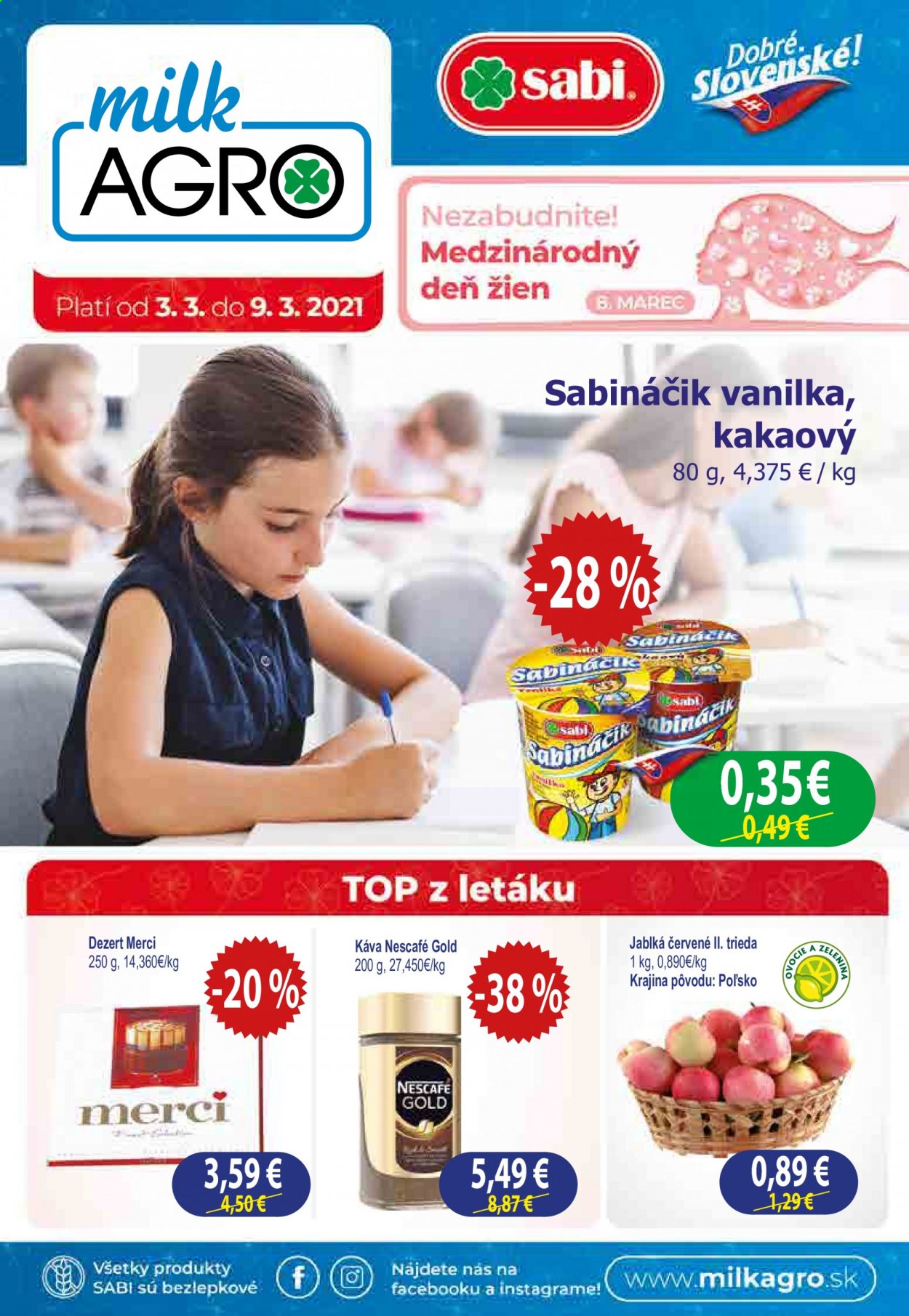 Leták Milk AGRO - 3.3.2021 - 9.3.2021. Strana 1