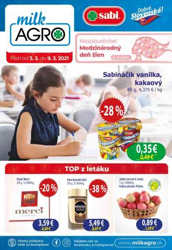 Leták Milk AGRO - 3.3.2021 - 9.3.2021.