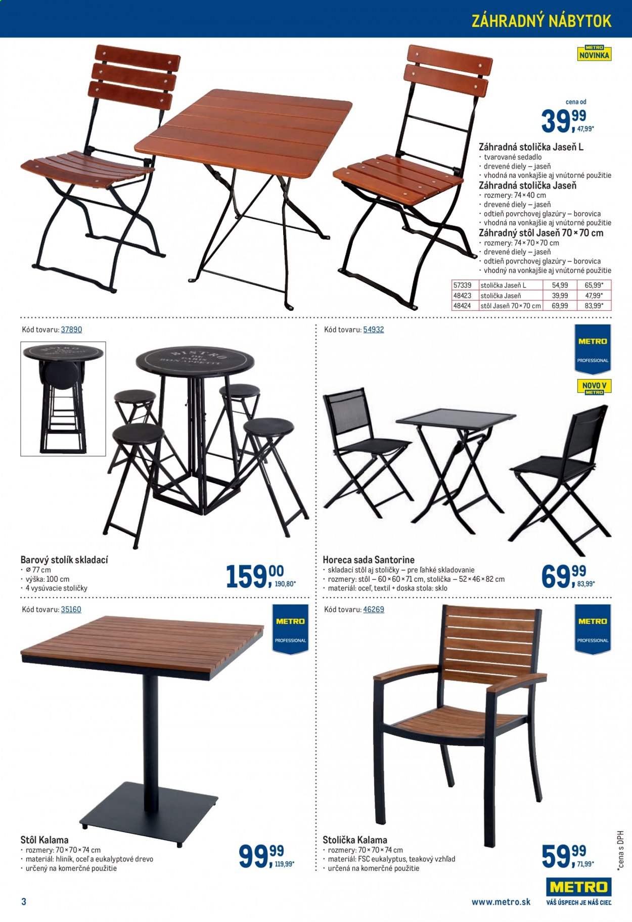 thumbnail - Leták Metro - 17.3.2021 - 13.4.2021 - Produkty v akcii - zahradný nábytok, záhradný stôl, záhradná stolička. Strana 3.