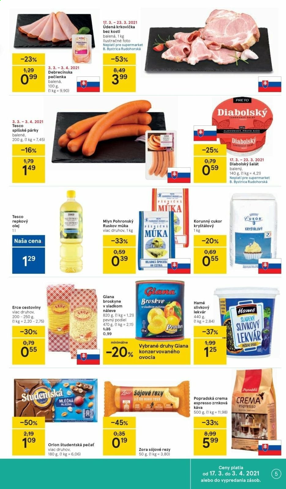 Leták TESCO supermarket - 17.3.2021 - 23.3.2021. Strana 5