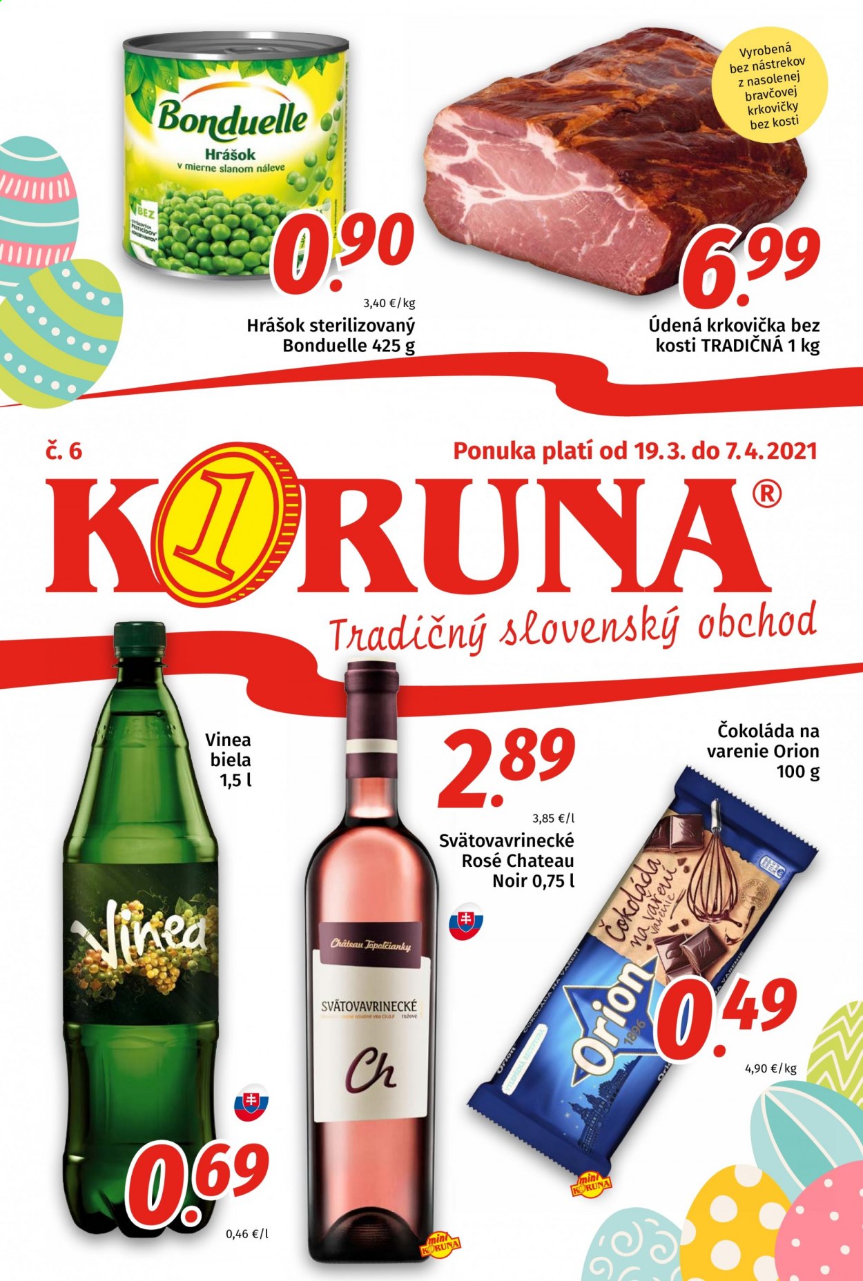 Leták Potraviny KORUNA - 19.3.2021 - 7.4.2021. Strana 1