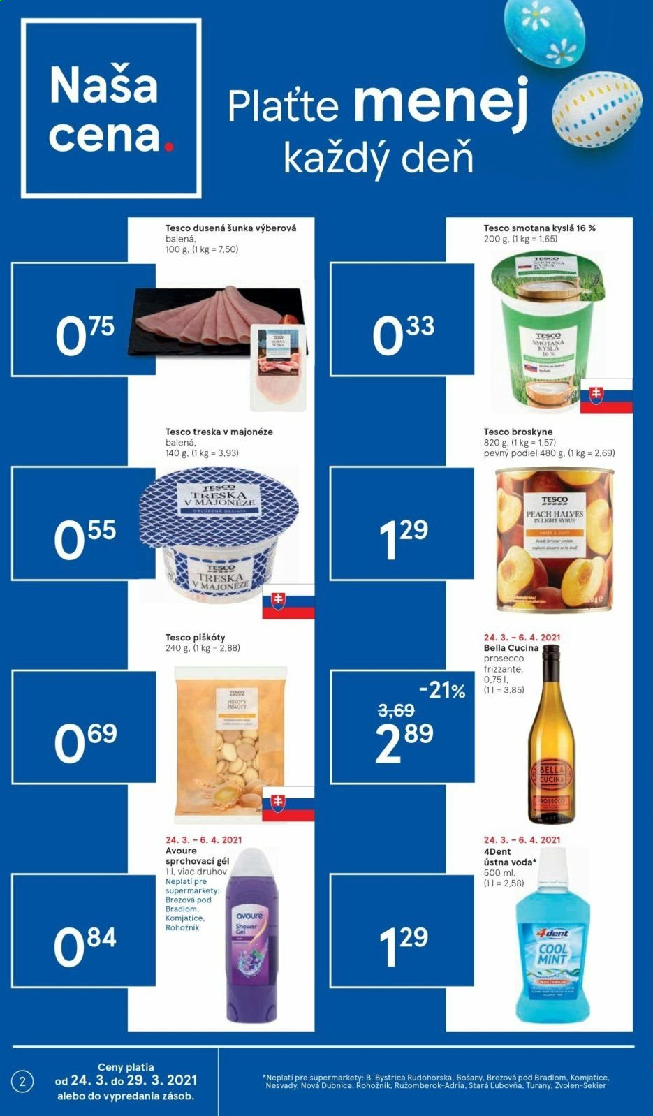 Leták TESCO supermarket - 24.3.2021 - 29.3.2021. Strana 2