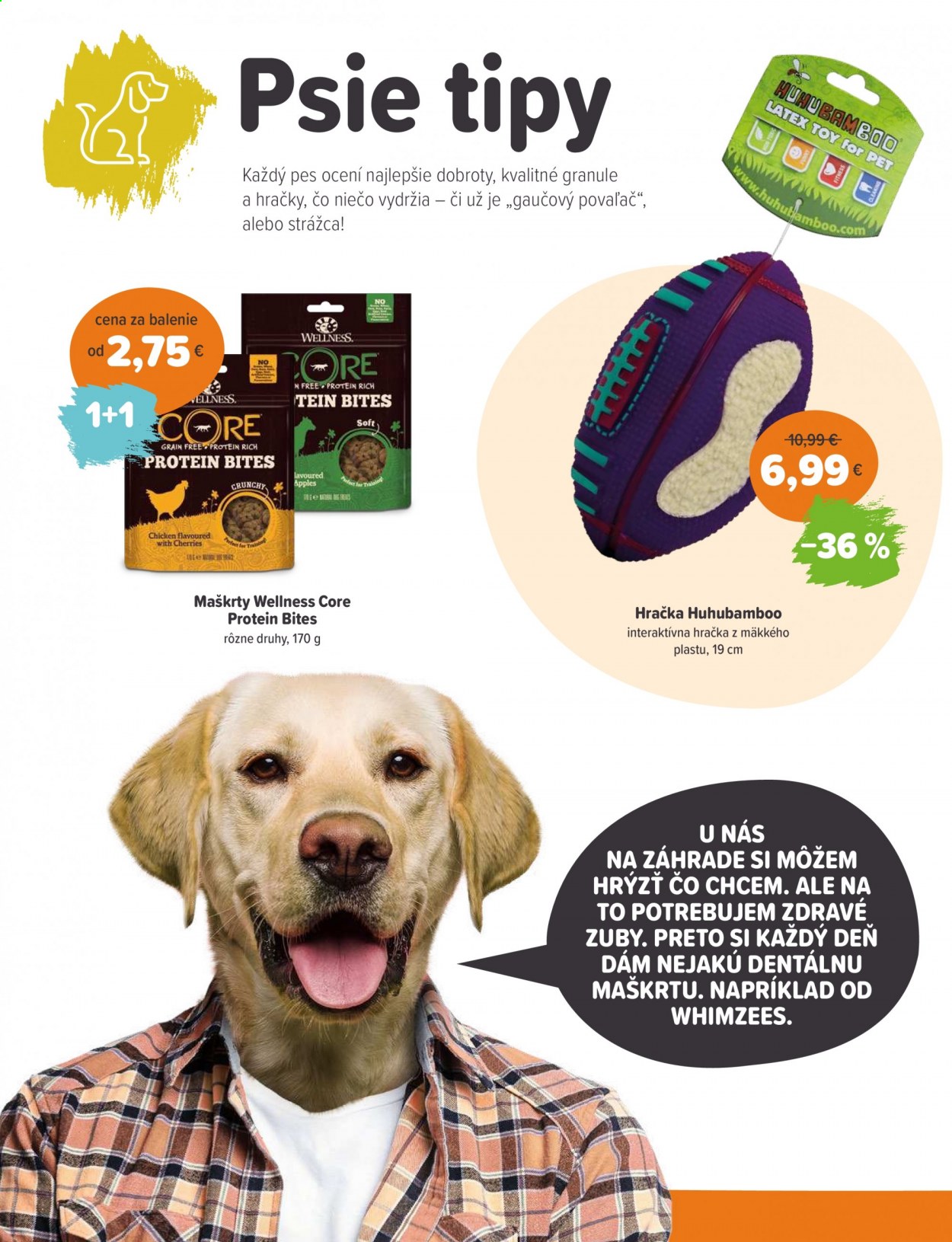 thumbnail - Leták Pet Center - 24.3.2021 - 6.4.2021 - Produkty v akcii - hračka pre zvieratá, Huhubamboo, granule pre psov, Brit, Wellness Core, maškrta. Strana 2.