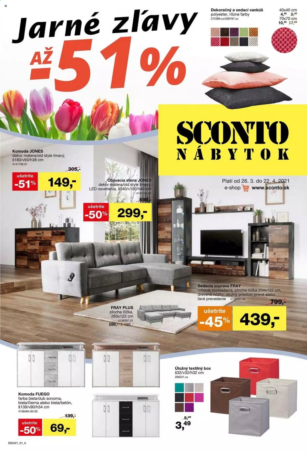 Leták Sconto nábytok - 26.3.2021 - 22.4.2021. Strana 1