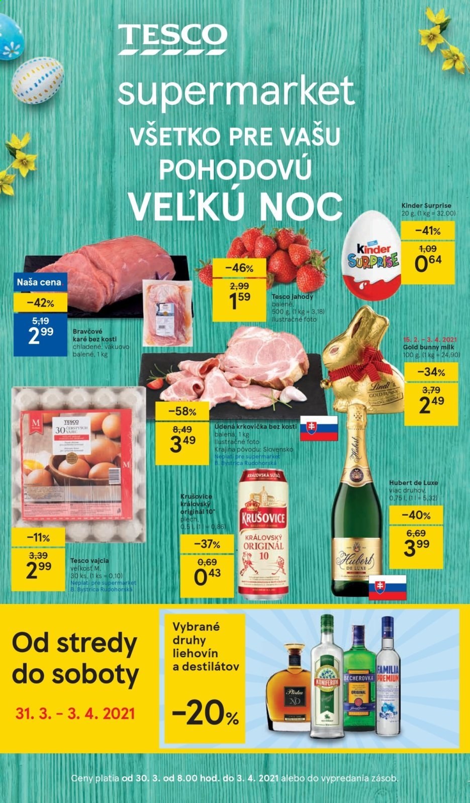 Leták TESCO supermarket - 30.3.2021 - 3.4.2021. Strana 1