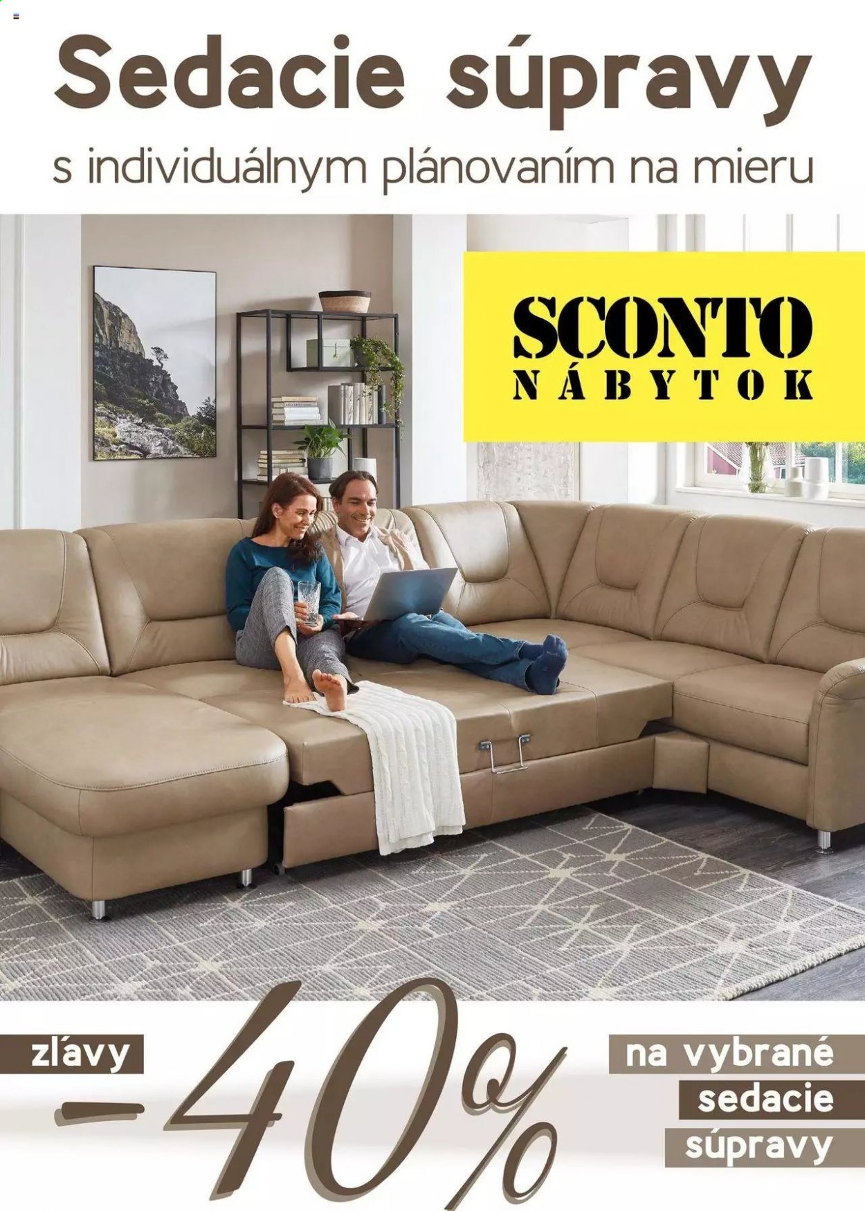 thumbnail - Leták Sconto nábytok - Produkty v akcii - sedacia súprava. Strana 1.