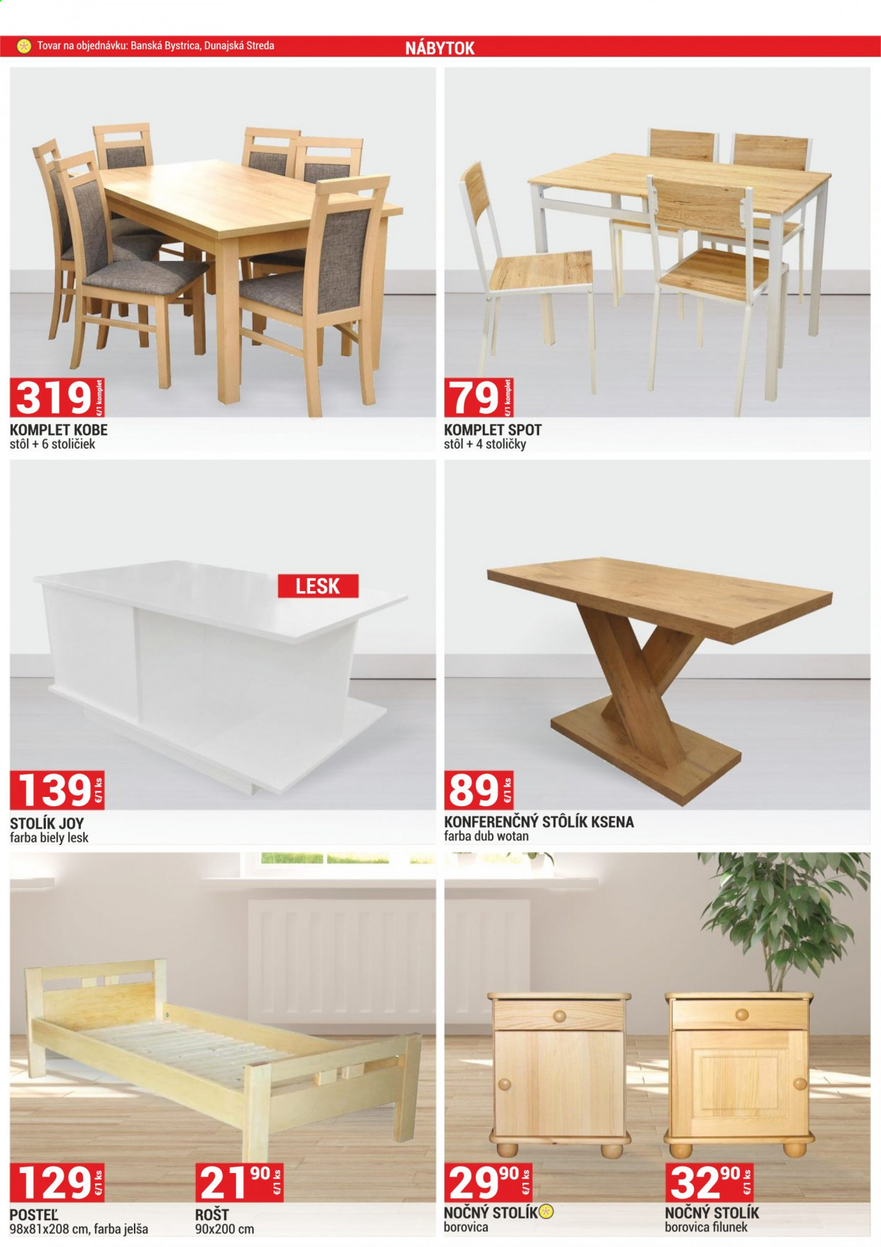 thumbnail - Leták Merkury Market - 1.4.2021 - 30.4.2021 - Produkty v akcii - rošt, stôl, stolička, konferenčný stolík, posteľ, nočný stolík. Strana 60.