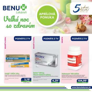 Leták BENU Lekáreň - 1.4.2021 - 30.4.2021.