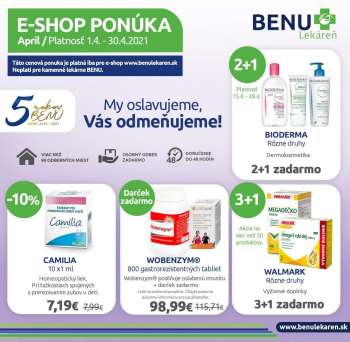 Leták BENU Lekáreň - 1.4.2021 - 30.4.2021.
