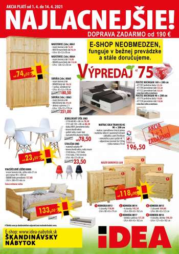 Leták IDEA nábytok - 1.4.2021 - 14.4.2021.