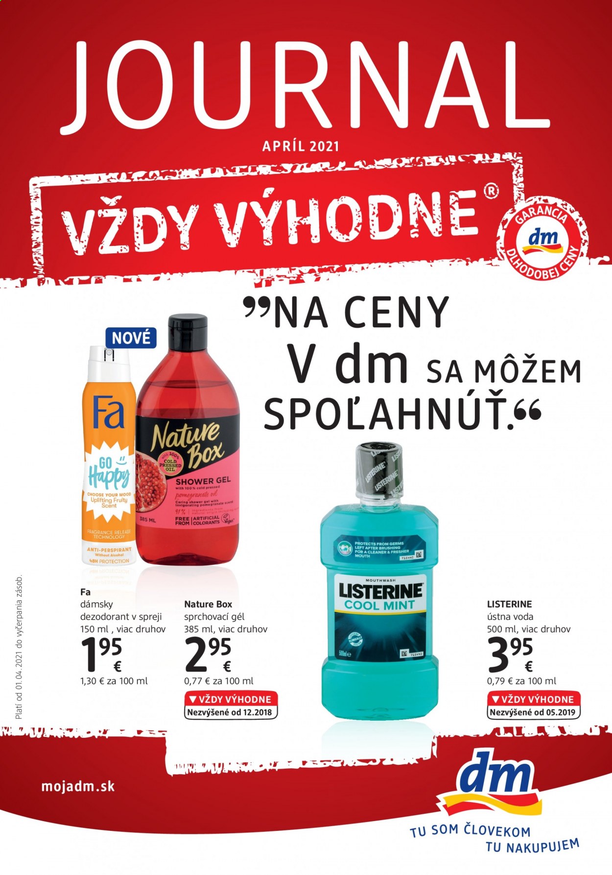 Leták dm drogerie. Strana 1
