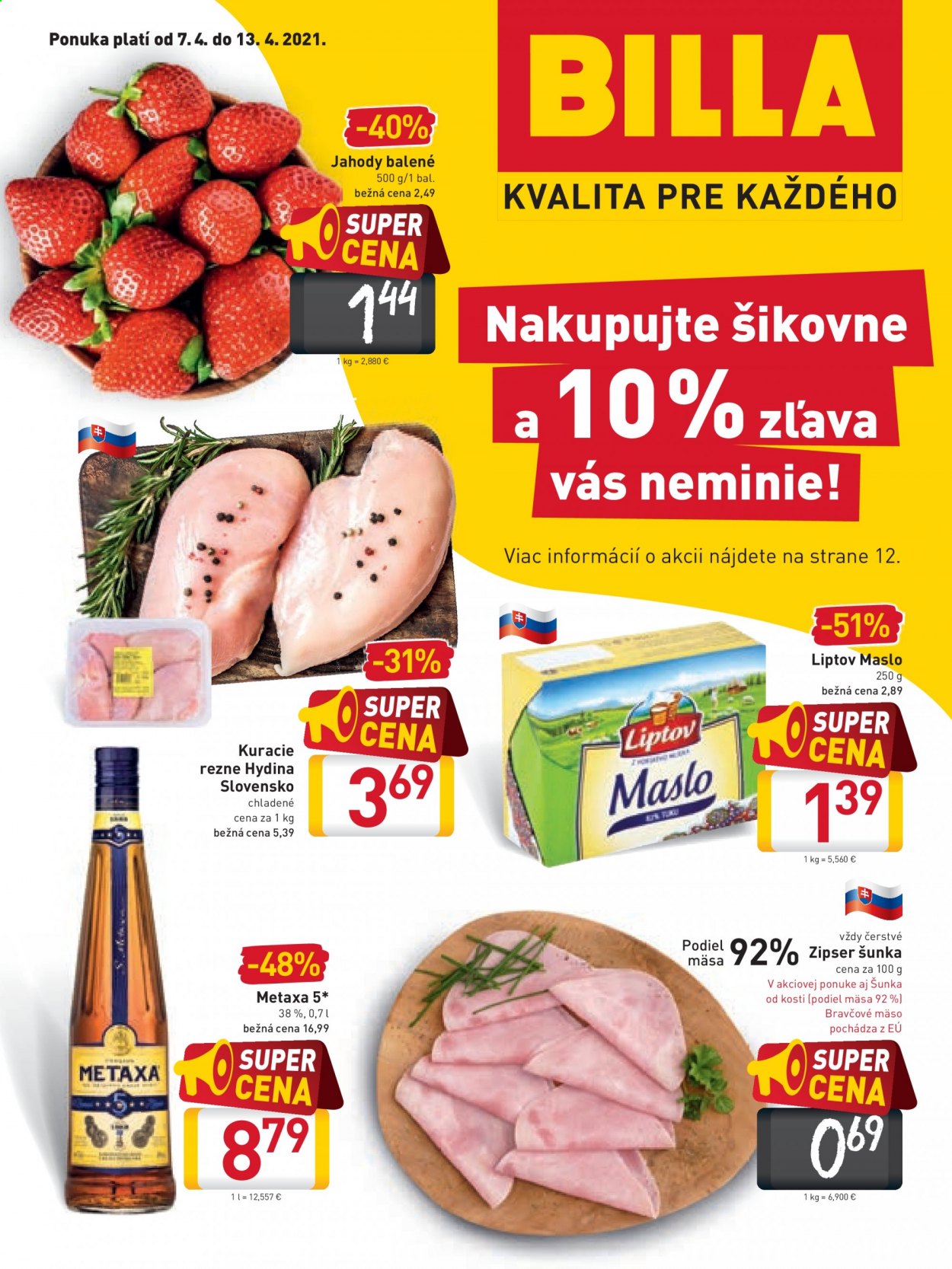 Leták Billa - 7.4.2021 - 13.4.2021. Strana 1