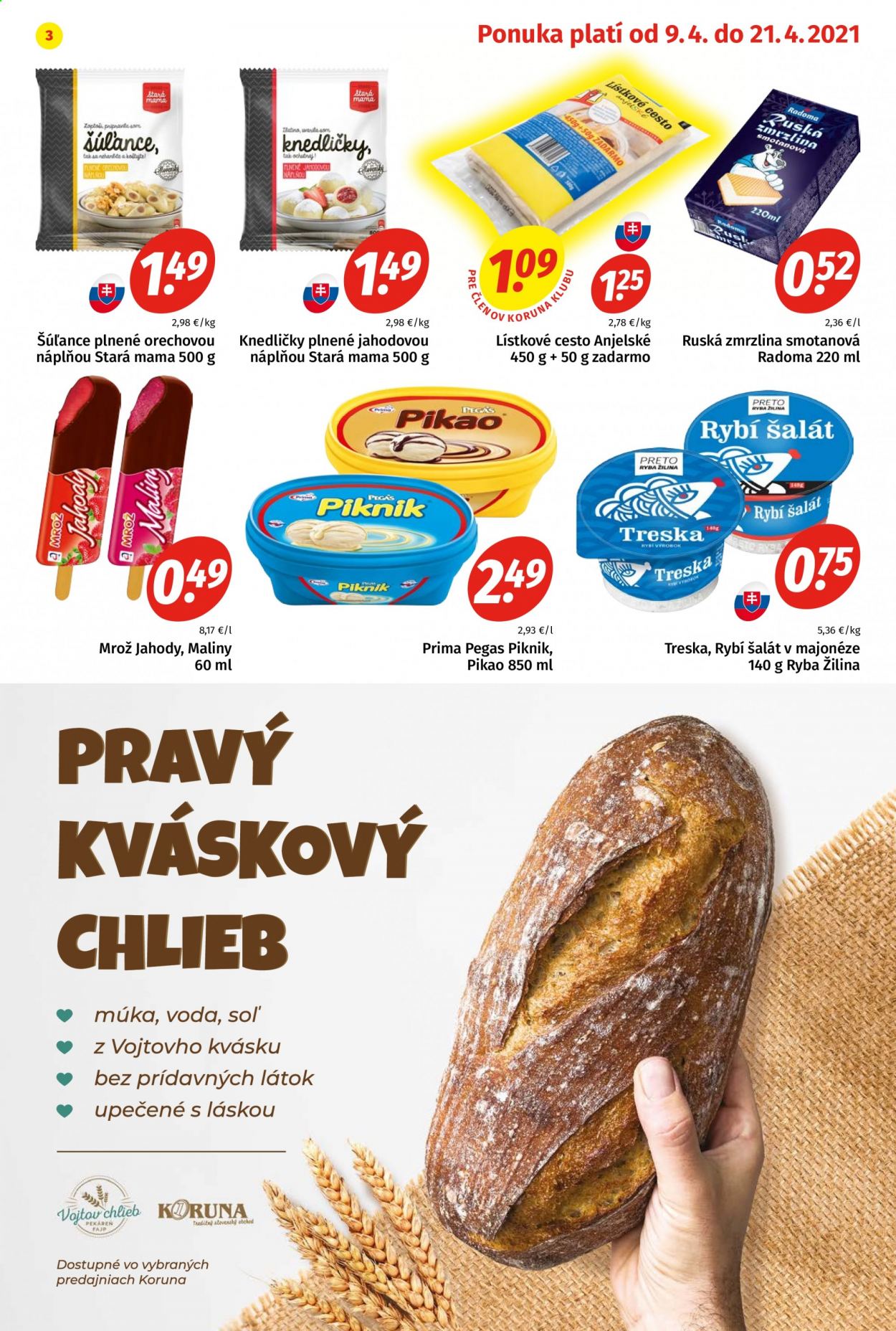 Leták Potraviny KORUNA - 9.4.2021 - 21.4.2021. Strana 3