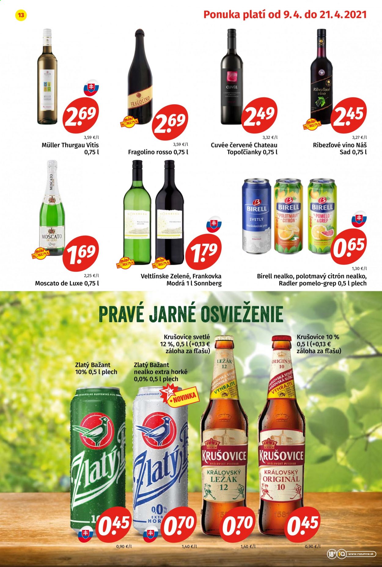 Leták Potraviny KORUNA - 9.4.2021 - 21.4.2021. Strana 13