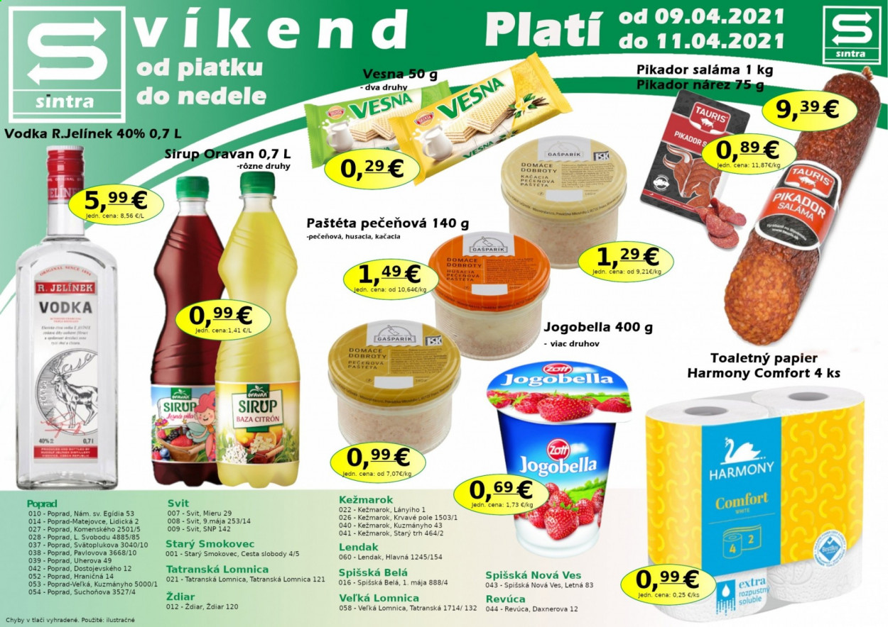 Leták Sintra - 9.4.2021 - 11.4.2021. Strana 1