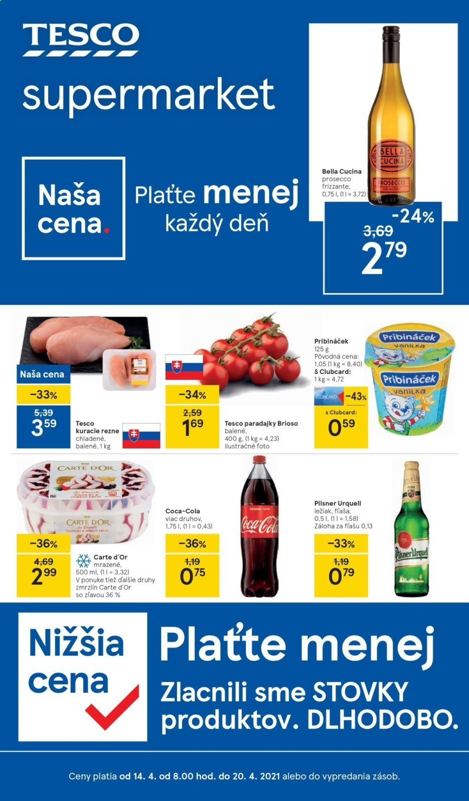 Leták TESCO supermarket - 14.4.2021 - 20.4.2021. Strana 1
