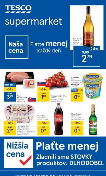 Leták TESCO supermarket - 14.4.2021 - 20.4.2021.