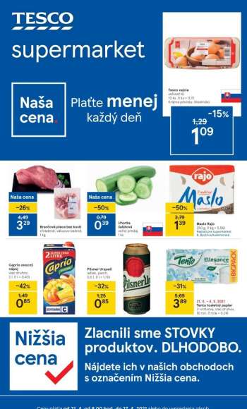Leták TESCO supermarket - 21.4.2021 - 27.4.2021.