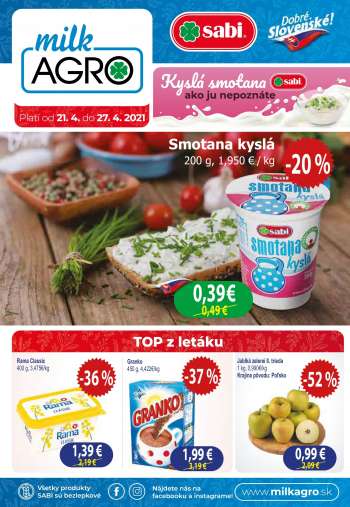 Leták Milk AGRO - 21.4.2021 - 27.4.2021.