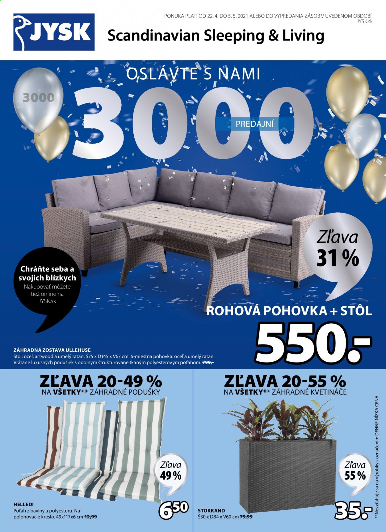 Leták JYSK - 22.4.2021 - 5.5.2021. Strana 1