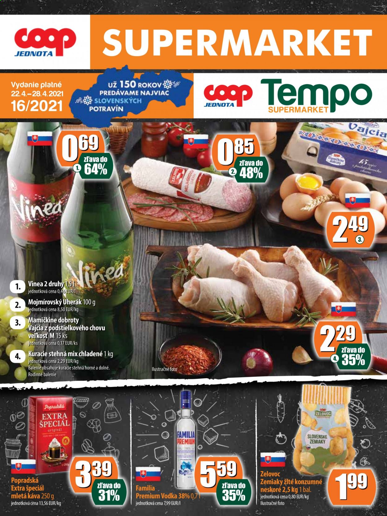 Leták COOP Jednota - 22.4.2021 - 28.4.2021. Strana 1