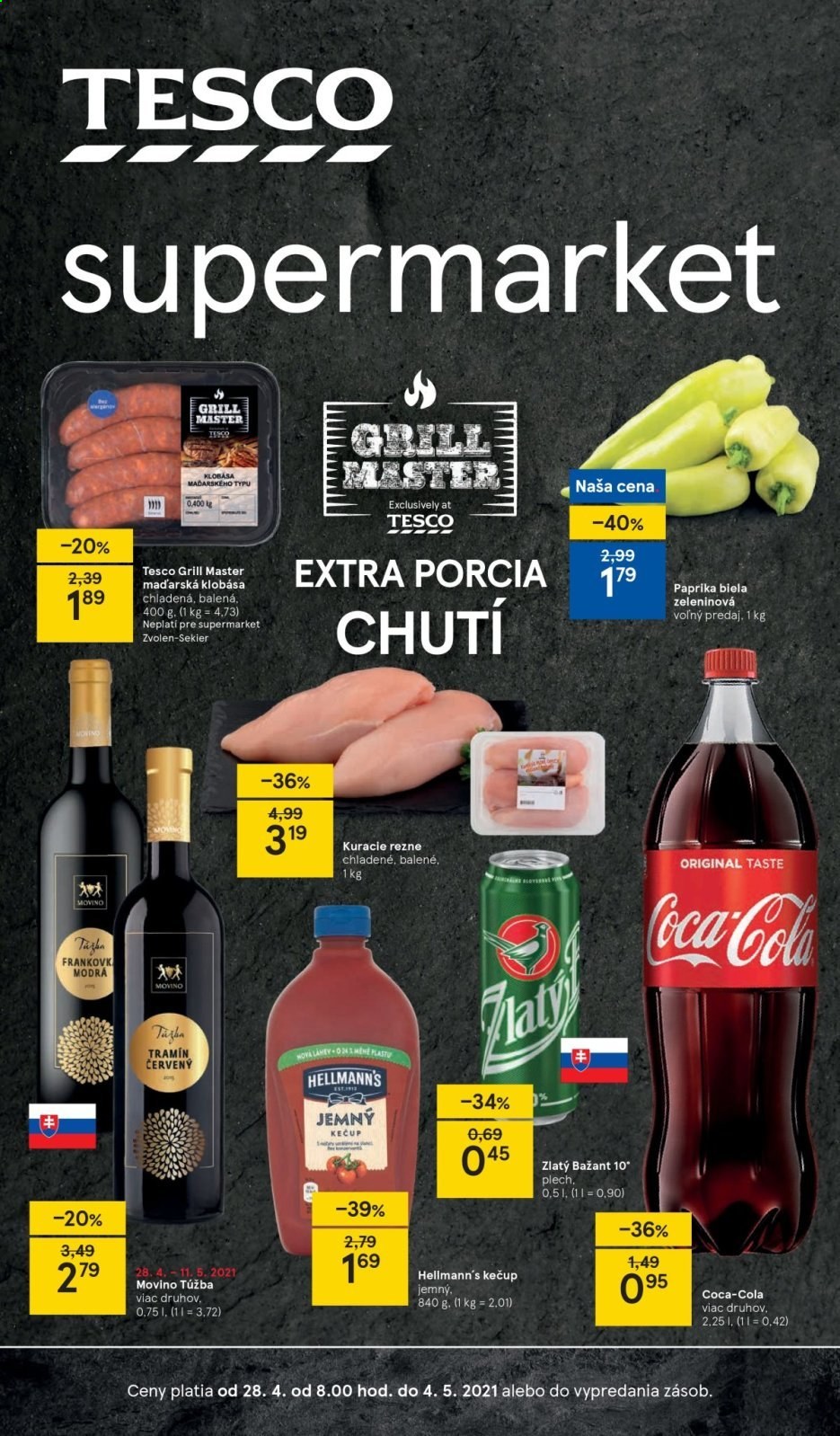Leták TESCO supermarket - 28.4.2021 - 4.5.2021. Strana 1