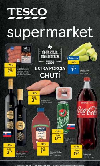 Leták TESCO supermarket - 28.4.2021 - 4.5.2021.