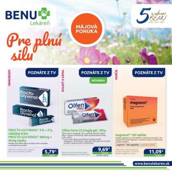 Leták BENU Lekáreň - 1.5.2021 - 31.5.2021.