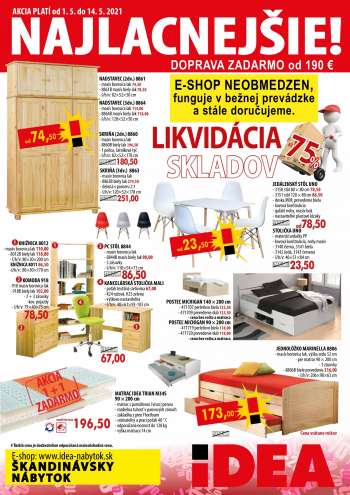 Leták IDEA nábytok - 1.5.2021 - 14.5.2021.
