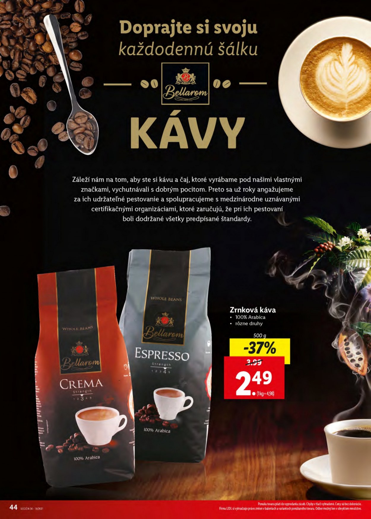 thumbnail - Leták Lidl - 10.5.2021 - 16.5.2021 - Produkty v akcii - čaj, Espresso, zrnková káva, káva. Strana 46.