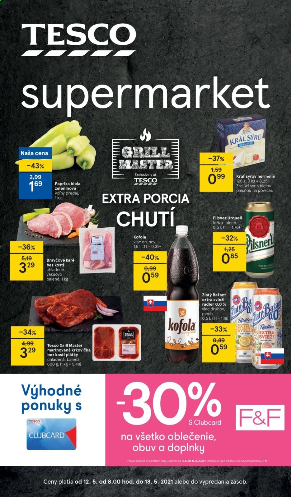Leták TESCO supermarket - 12.5.2021 - 18.5.2021. Strana 1