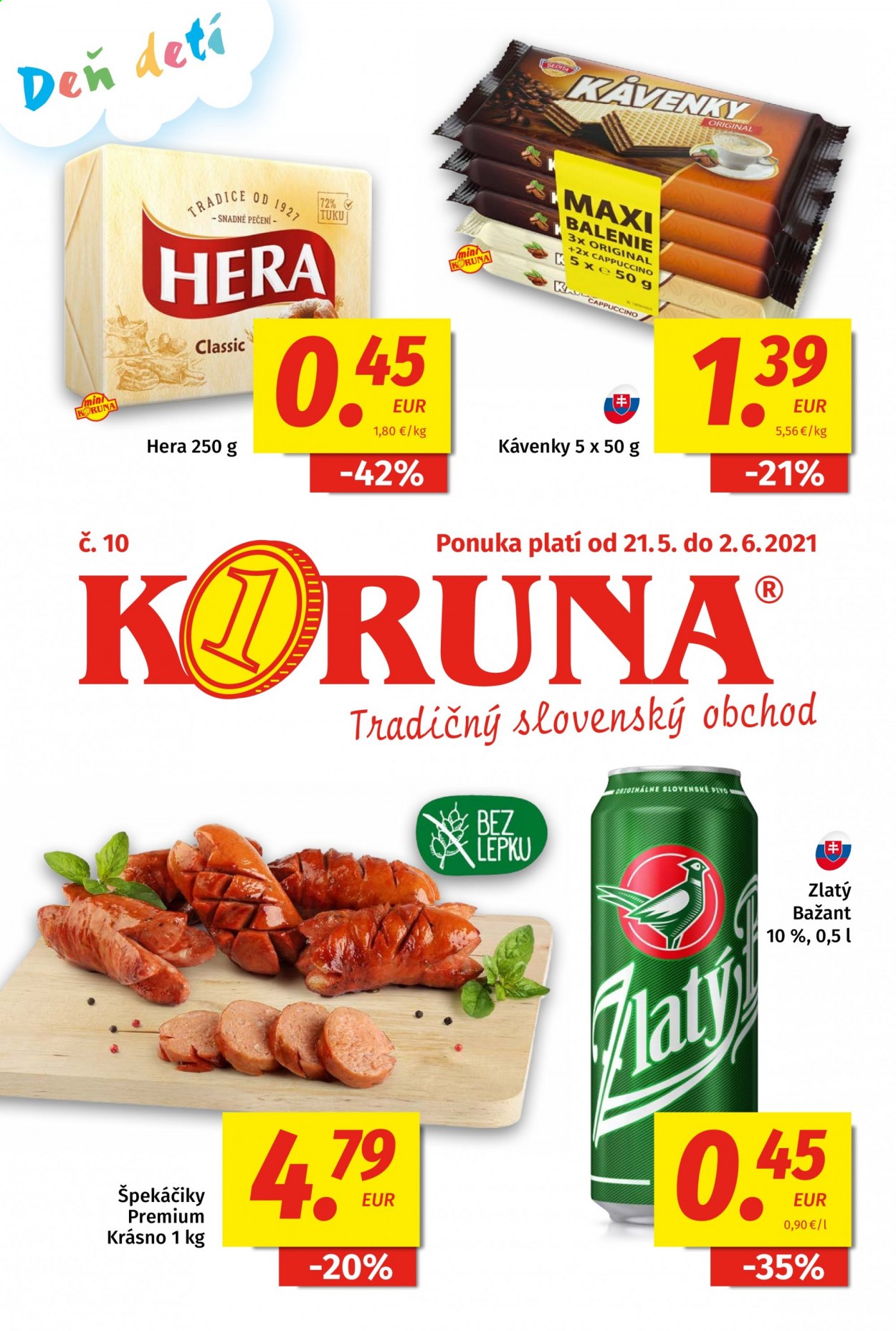 Leták Potraviny KORUNA - 21.5.2021 - 2.6.2021. Strana 1