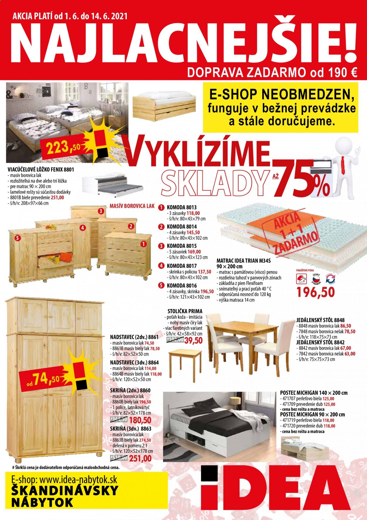 Leták IDEA nábytok - 1.6.2021 - 14.6.2021. Strana 1