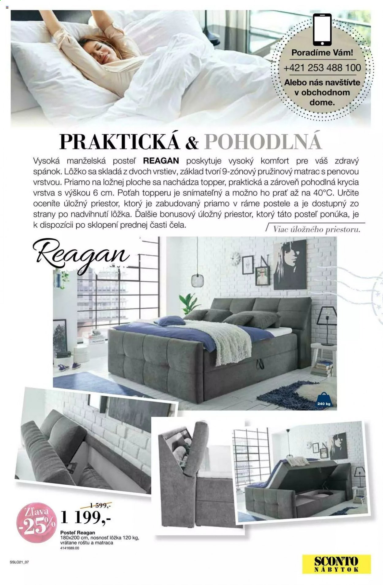 thumbnail - Leták Sconto nábytok - Produkty v akcii - ochrana na matrac, posteľ, lôžko, pružinový matrac. Strana 7.