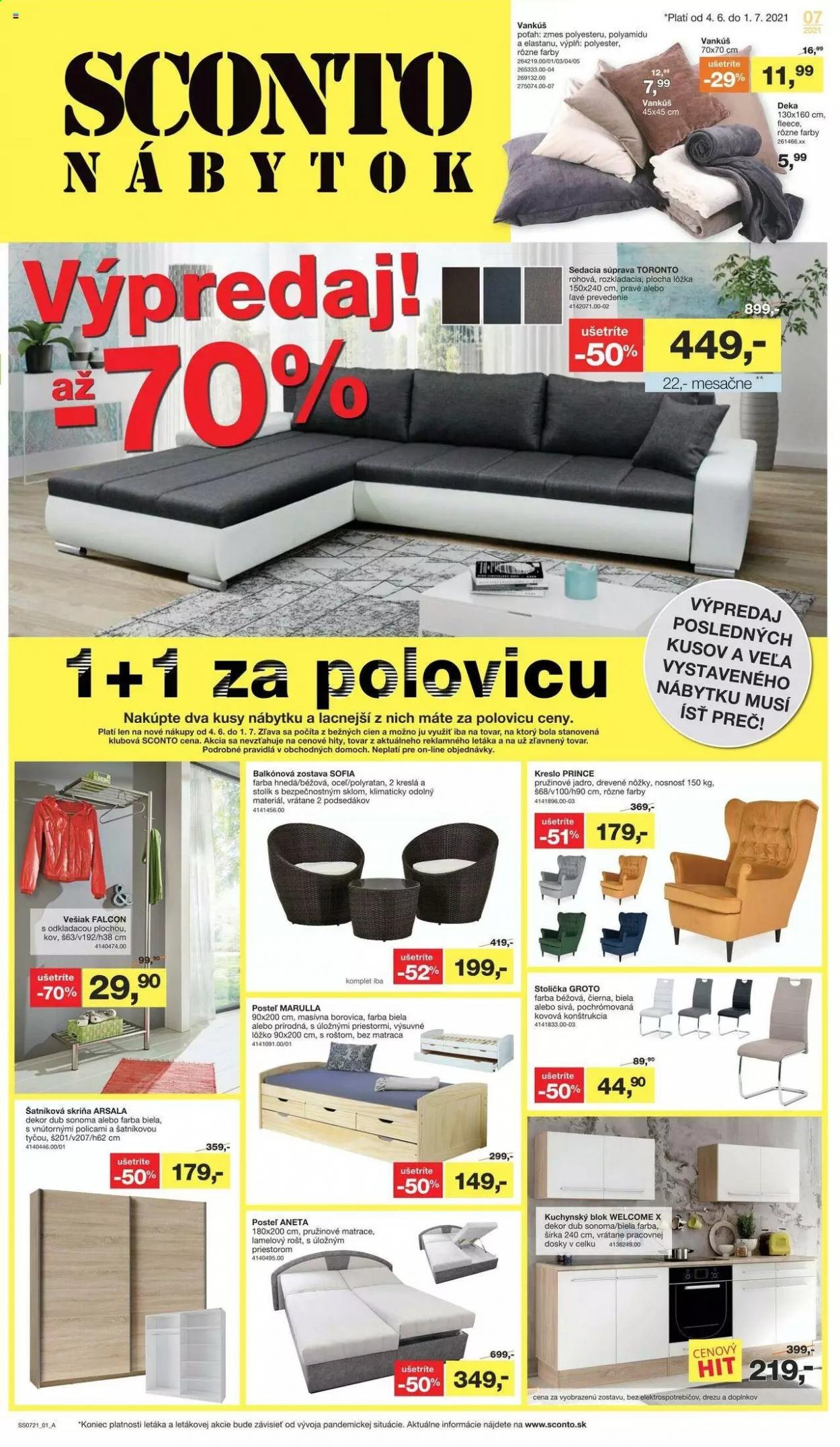 Leták Sconto nábytok - 4.6.2021 - 1.7.2021. Strana 1