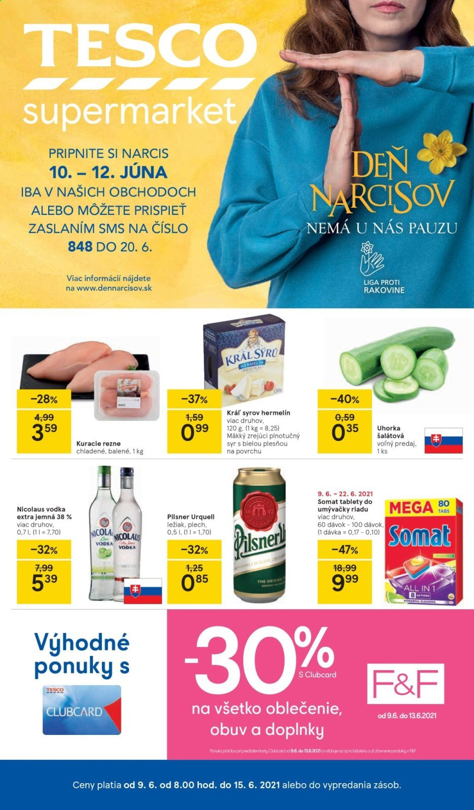 Leták TESCO supermarket - 9.6.2021 - 15.6.2021. Strana 1
