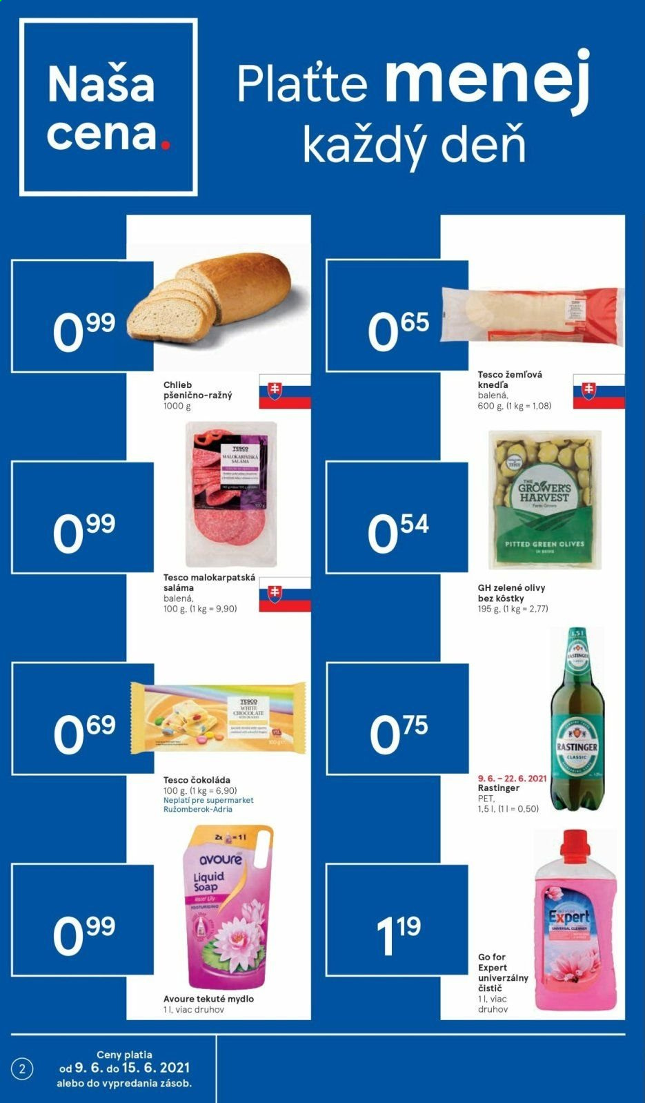 Leták TESCO supermarket - 9.6.2021 - 15.6.2021. Strana 2