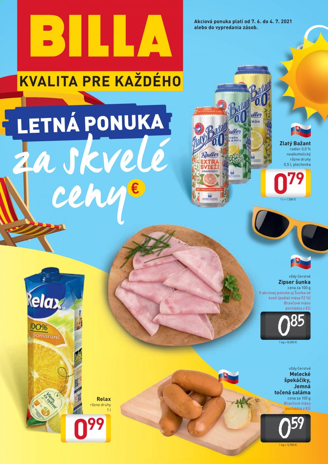 Leták Billa - 7.6.2021 - 4.7.2021. Strana 1