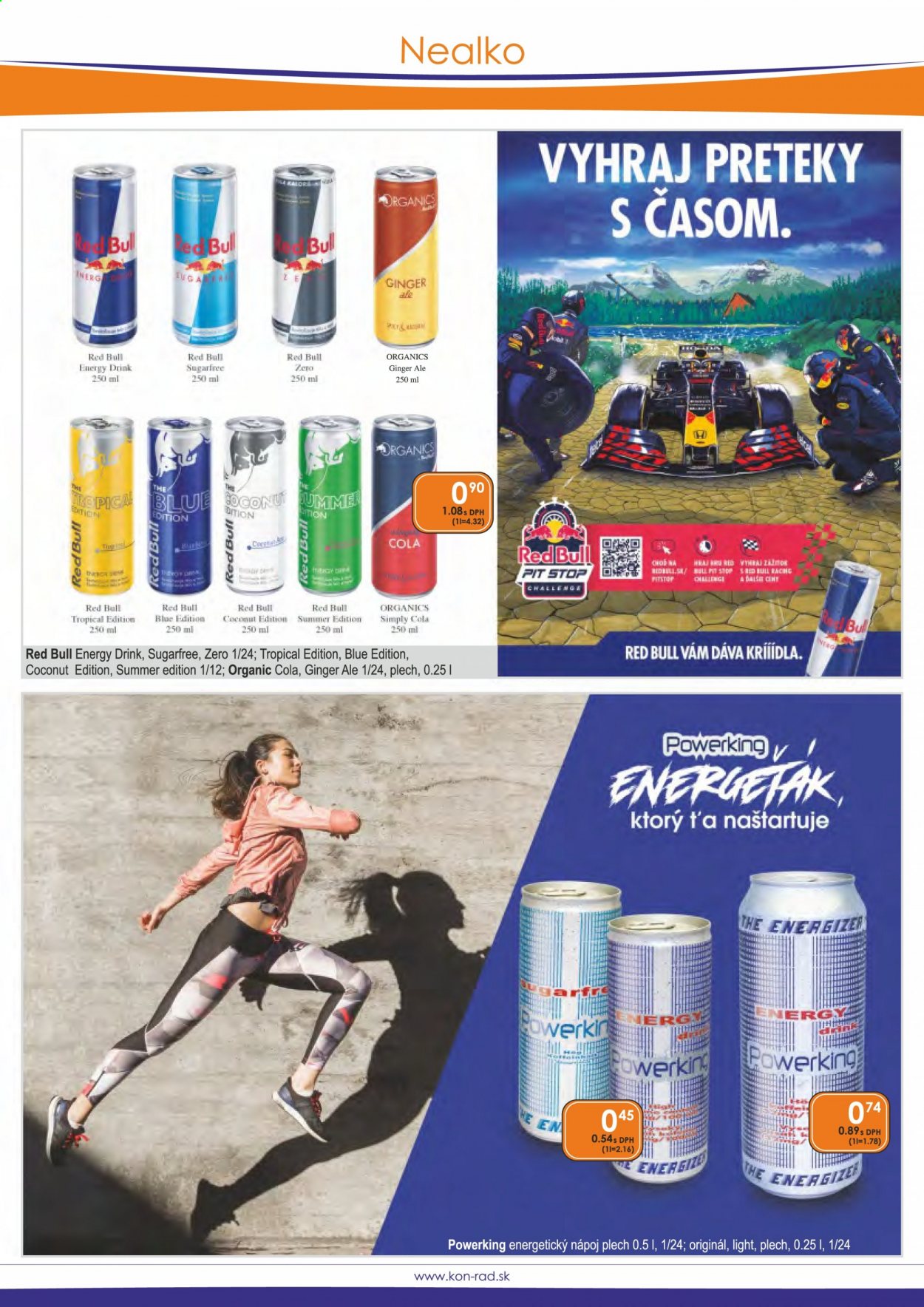 thumbnail - Leták KON-RAD - 1.6.2021 - 30.6.2021 - Produkty v akcii - energetický nápoj, Red Bull, nápoj, kolový nápoj, Energizer. Strana 42.